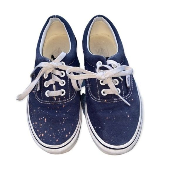 Vans Shoes Navy Blue Vans With Bleach Splatters Poshmark